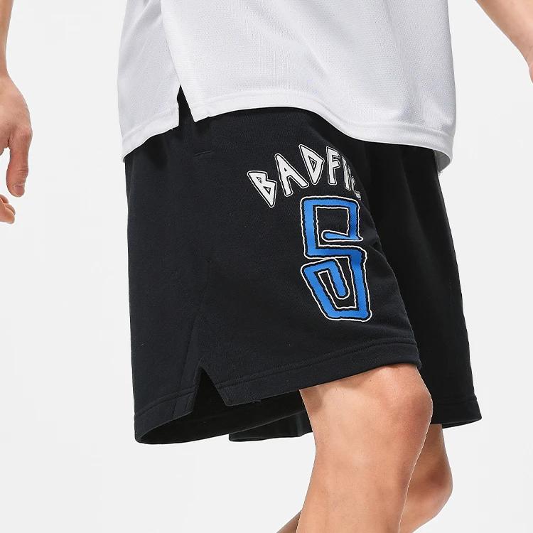 Li-Ning Влагоотводящие повседневные шорты серии Badfive с буквенным принтом, мужские брюки, черные AKST281-1