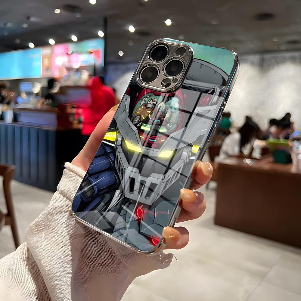 Аниме M-Мазингер Z Чехол для телефона для IPhone 17 Pro Max 15 Pro 16 14 Plus 12 13 Mini 11 Pro Ударопрочный Гальванизированный Стеклянный Чехол