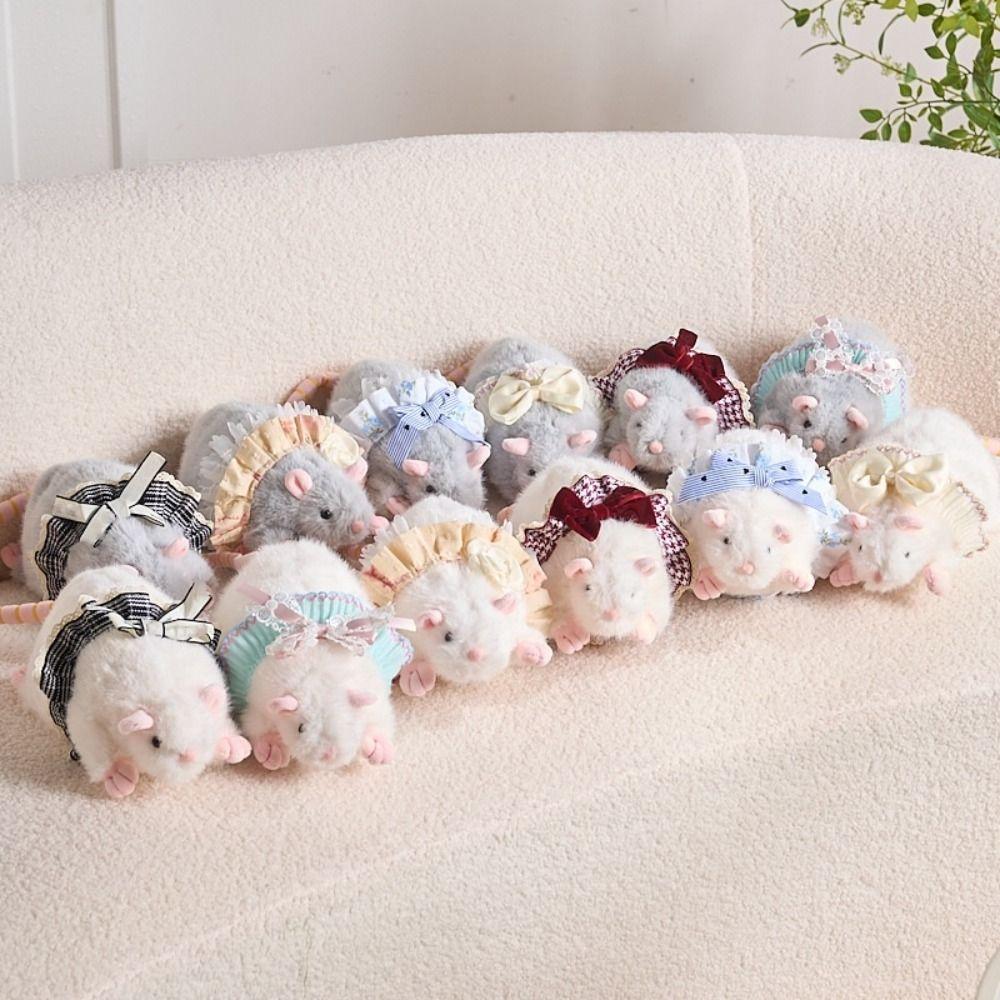 Floral Dress Fluffy Mouse Stuffed Simulation Stuffed Rat Creative Plush Mouse Doll Kids Toy