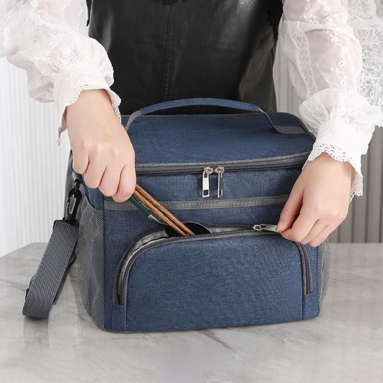 Изолированная сумка для ланча, герметичная сумка-холодильник для ланча с несколькими карманами, большая вместимость