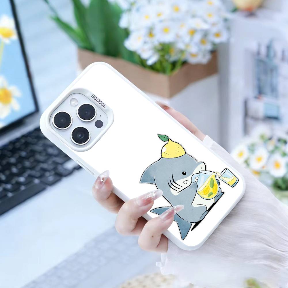 D-Милый чехол для телефона в виде акулы для IPhone 16 17 15 14 12 13 Pro Max Черный цвет Ударопрочный чехол