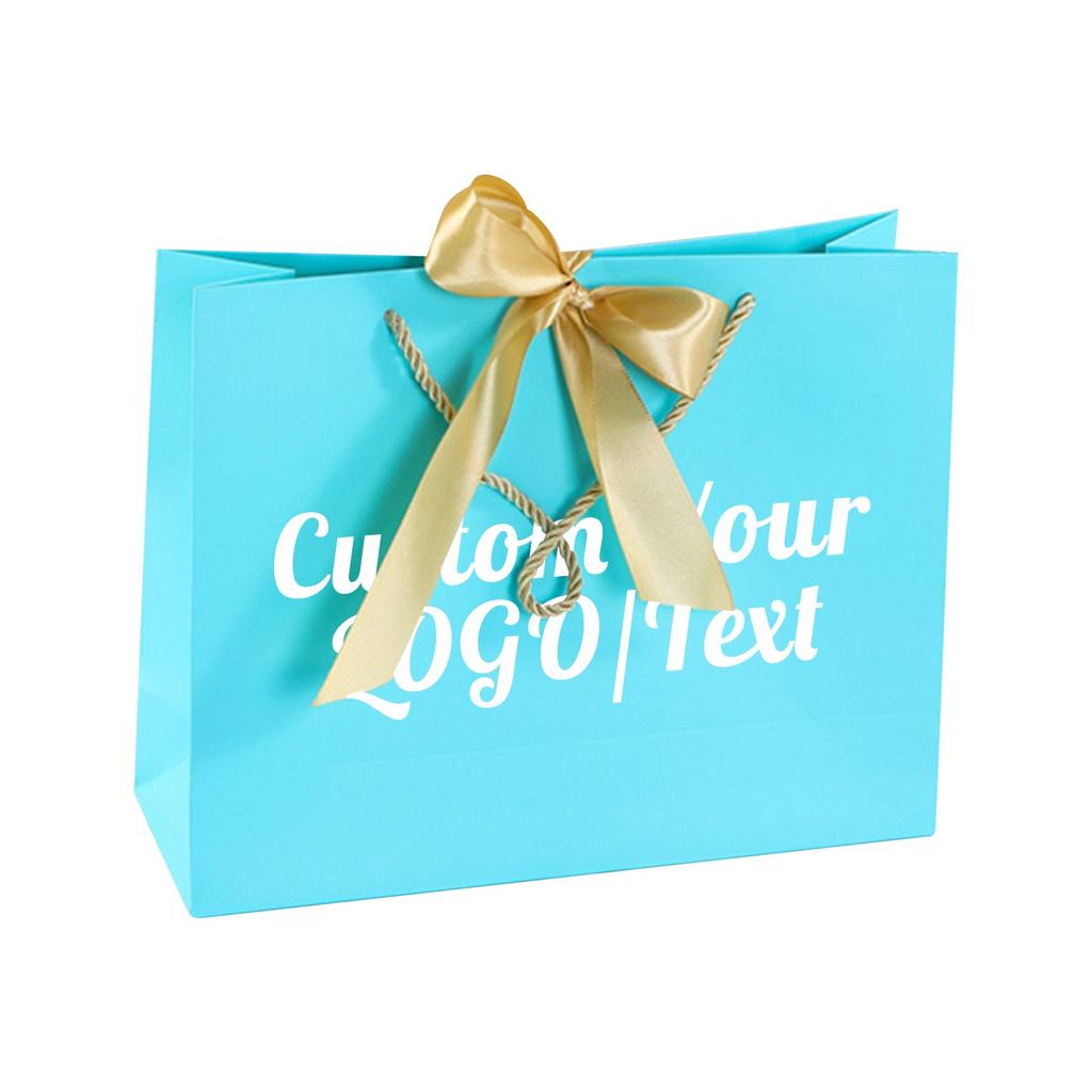 Персонализированная лента с напечатанным на заказ узором и текстом, подарочный пакет, бумажный пакет