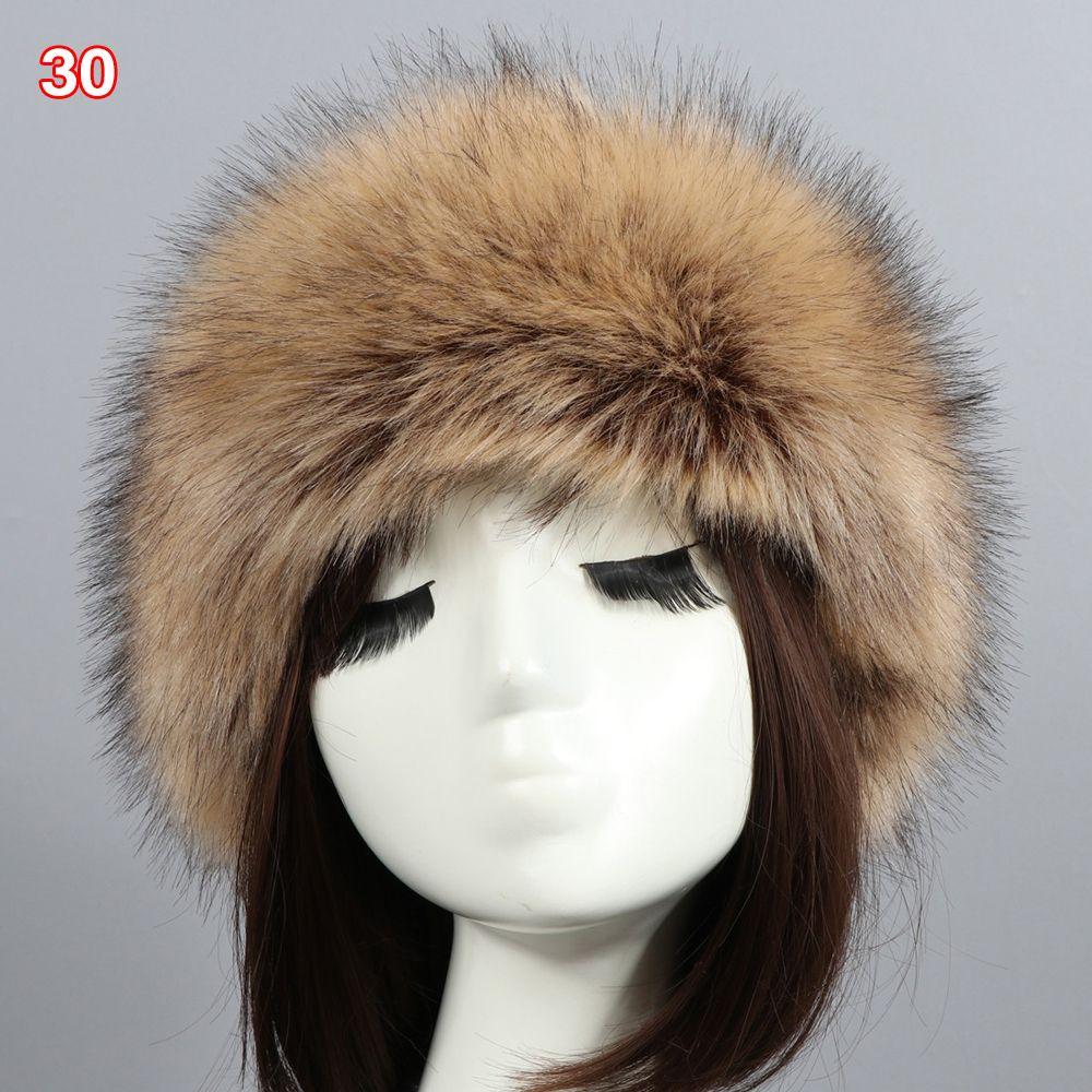 Outdoor Earwarmer Winter Thick Fluffy Faux Fur Women Russian Cap Headband Hat