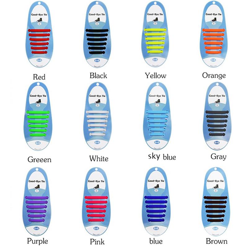 16pcs/Set Fashion Unisex Women Men Athletic Running No Tie Shoelaces Elastic Silicone Shoe Lace All Sneakers Fit Strap