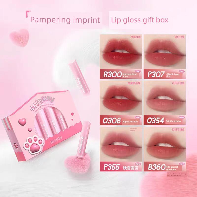 Colorkey Sweetheart Mini Lip Glaze Gift Box Lipstick Lip Mud Velvet Mirror Gloss Set Gift for Friends