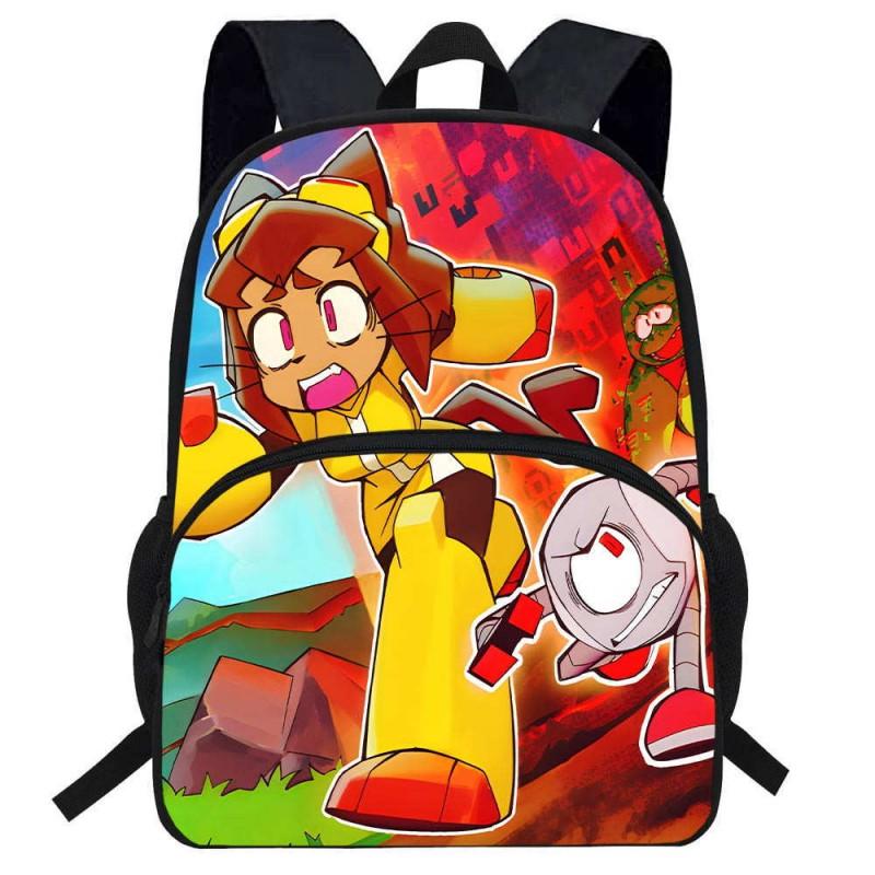 Kids Cartoon Backpack School Lightweight Ergonomic Dual Strap Bag With Printed Design Oxford Fabric Grade 1-2 Students