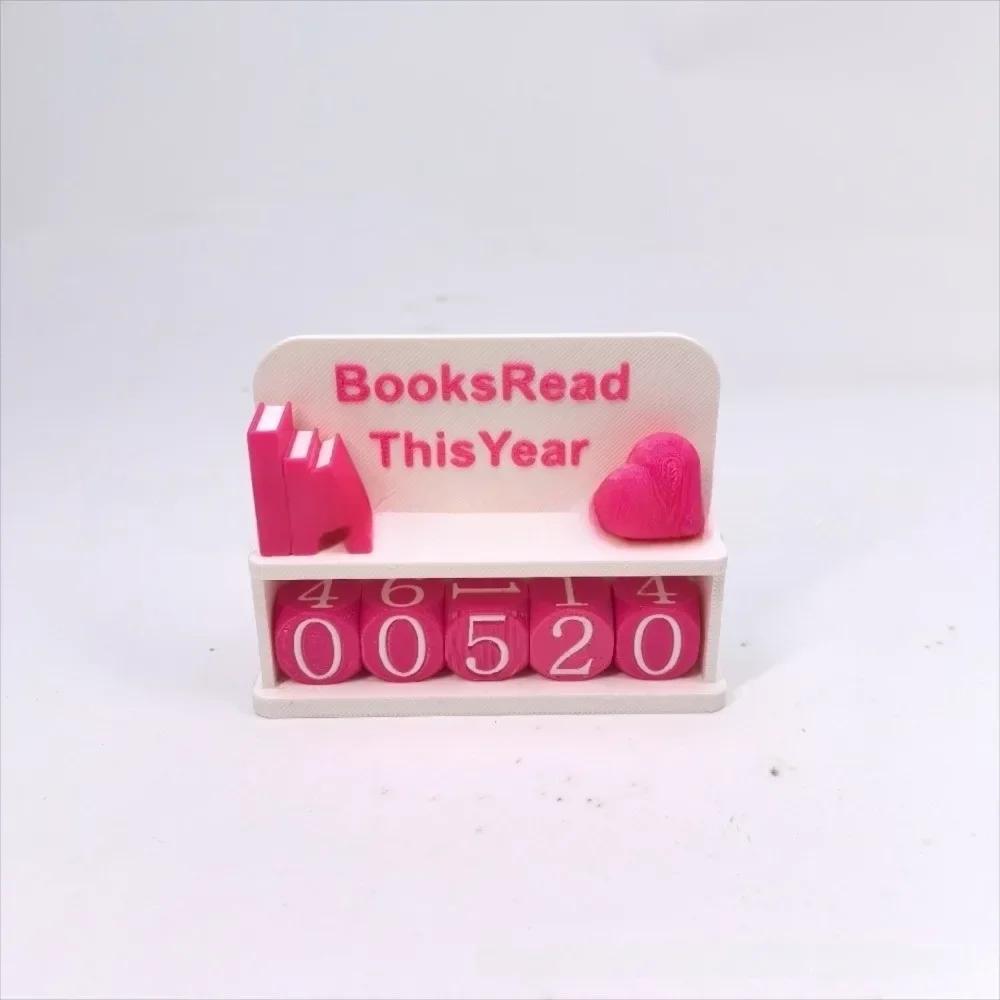 3D-печатный 3D-счетчик прочитанных книг Ручной счетчик Знак для книголюба Отслеживатель книг Знак "Книги, прочитанные в этом году" Креативный