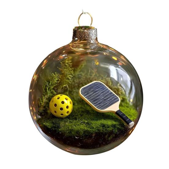 Yousheng Funny 3D Sports Ball Christmas Tree Ornaments Micro Scene Sports Holiday Ornament Clear Ball Hanging Decoration Keepsake Gift for Athletes