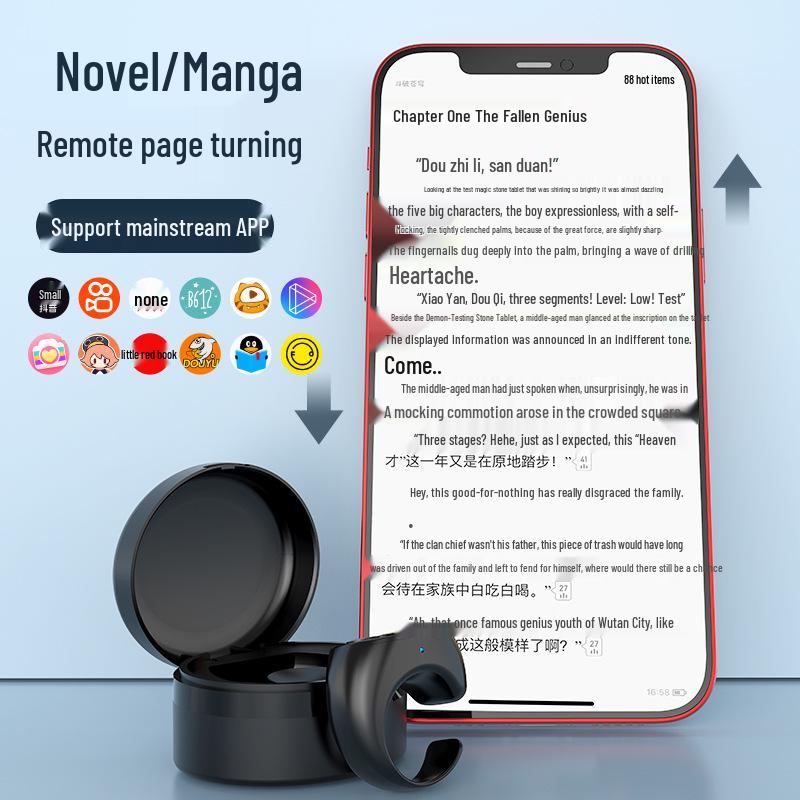 Popular Bluetooth Selfie Ring: Remote Photo, Video Browsing & Page Turning with Charging Case