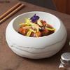 Керамическая миска с узором из чистого белого камня, миска для супа, салатница, десертная миска, миски для сашими, креативная посуда для молекулярной кухни