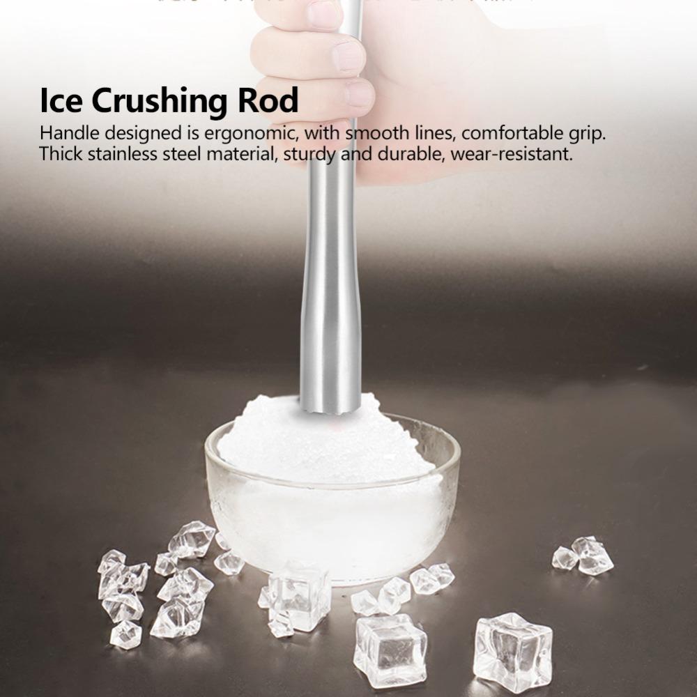 Stainless Steel Stainless Steel Muddler Silver Ice Hammer Professional Ice Crushing Rod Bartender