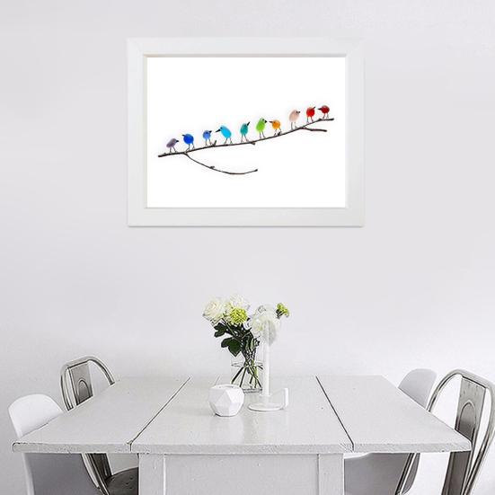 Морское Стекло Радужные Птицы Украшение Стоя на Ветке Симпатичные Мин Красочные Смола Птица Настенное Искусство Орнамент Гостиная Спальня Домашний Декор