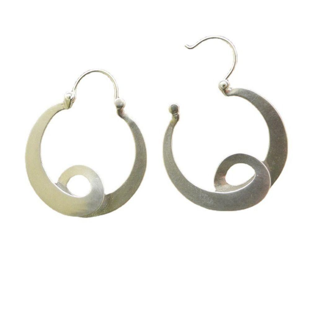 Women Jewelry Crafted Hoop Earrings Minimalist Curled  Earrings Durable Spiral Hoop Earrings  Gift