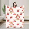 Strawberry Shortcake Warm Plush Throw Blanket for Students Soft Flannel Bedspread Funny Couch Bed Cover Perfect for Sofa or Bed