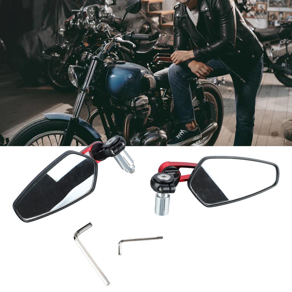 1 пара мотоциклетного зеркала заднего вида, вращающееся на 360 градусов, прозрачное стекло, боковое зеркало на руль