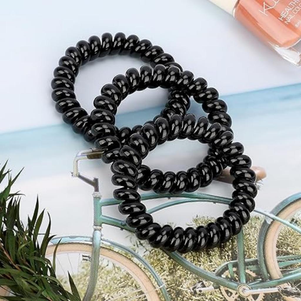 Спиральные резинки для волос, 10 шт., резинки для волос в виде телефонного шнура, пластиковые резинки для волос, держатели для хвостиков, аксессуары для волос без повреждений для девочек, женщин, дам