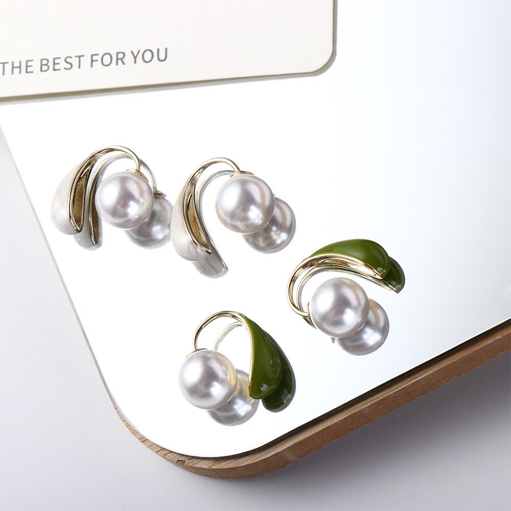 Oil Dropping Back Hanging Earrings Water Dropping Korean Studs Earrings Enamel Earrings Party Gift