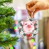 Hanging Cat Dog With Santa Hat Pendant Acrylic Christmas Tree Ornaments  Xmas Gifts