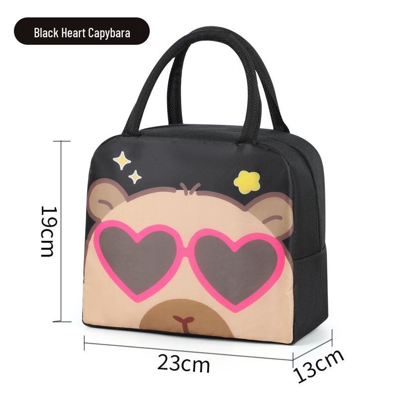 Cartoon Capybara Kids Insulated Lunch Bag - Portable School Lunch Box