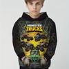 Cool Monster Truck 3D Print Boys Casual Long Sleeve Hoodies, Boys Sweatshirt For Spring Fall, Boys Hoodie Tops Outdoor
