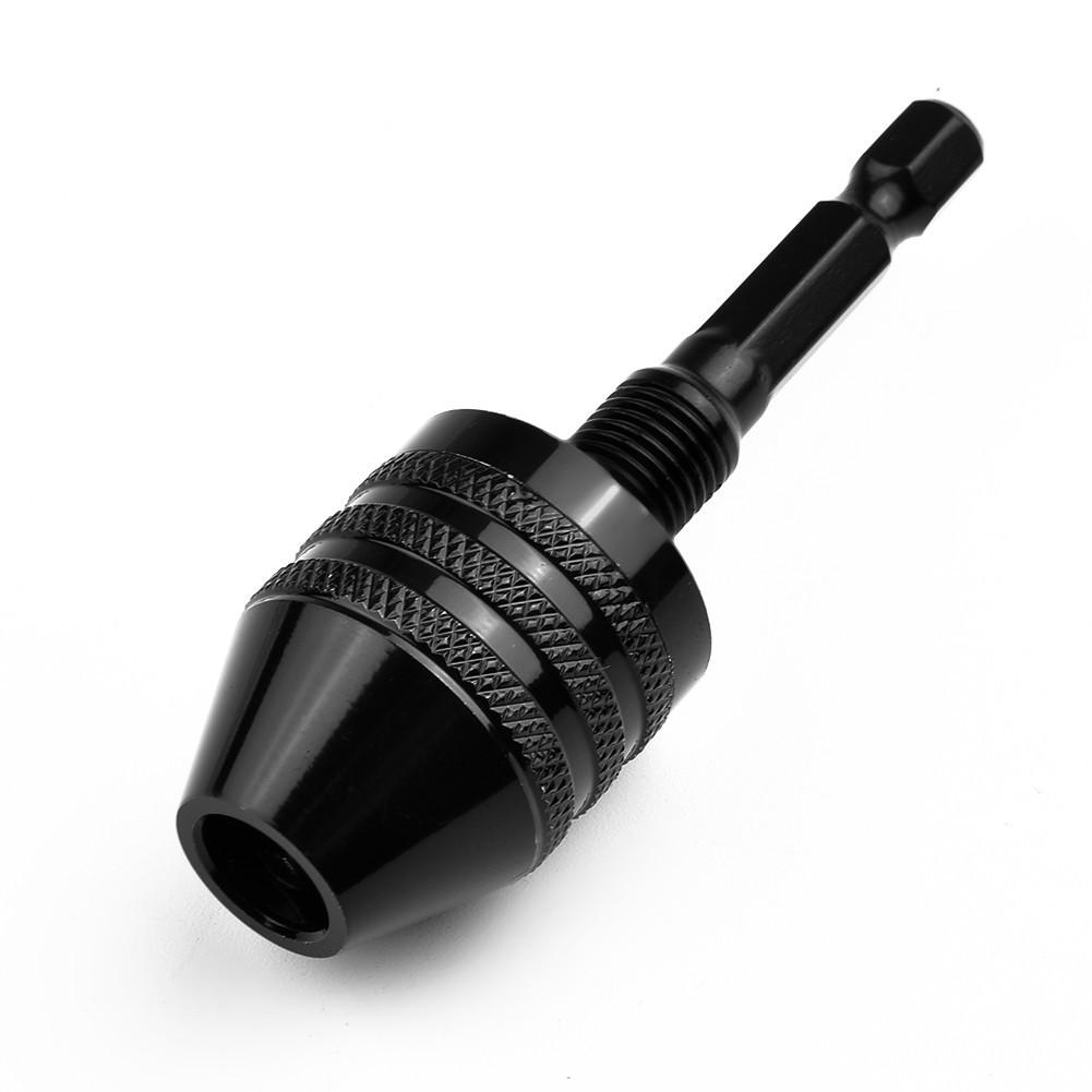 Keyless Drill Bit Chuck Adapter Converter With 1/4 Hex Shank For Impact Driver