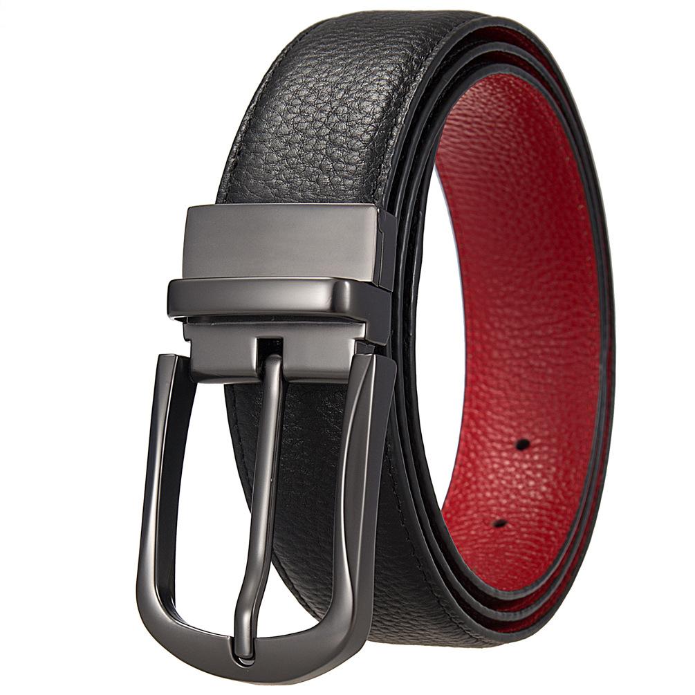 Модный ремень Commuter с перфорацией, мужской ремень из коровьей кожи с пряжкой первого слоя Ly35-25942-5