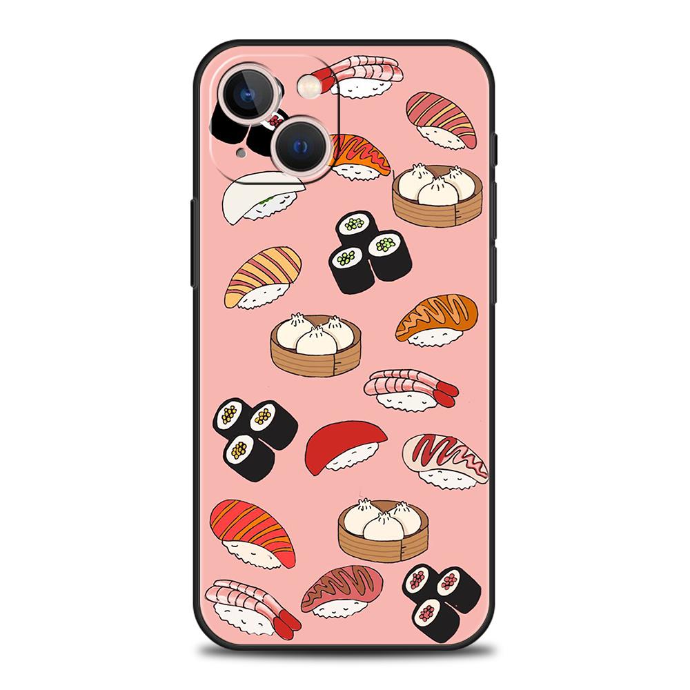 Роскошный мягкий чехол из ТПУ для iPhone 17 Air 16E 16 11 15 14 Pro MAX 12 13 7 8 Plus X XR XS SE 2022 Чехол Милый Мультяшный Суши