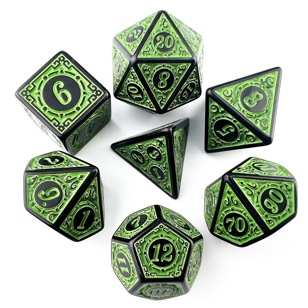 7 шт./набор RPG многогранные игральные кости ретро резной узор D4 D6 D8 D10 D12 D20 DND ролевые настольные игры