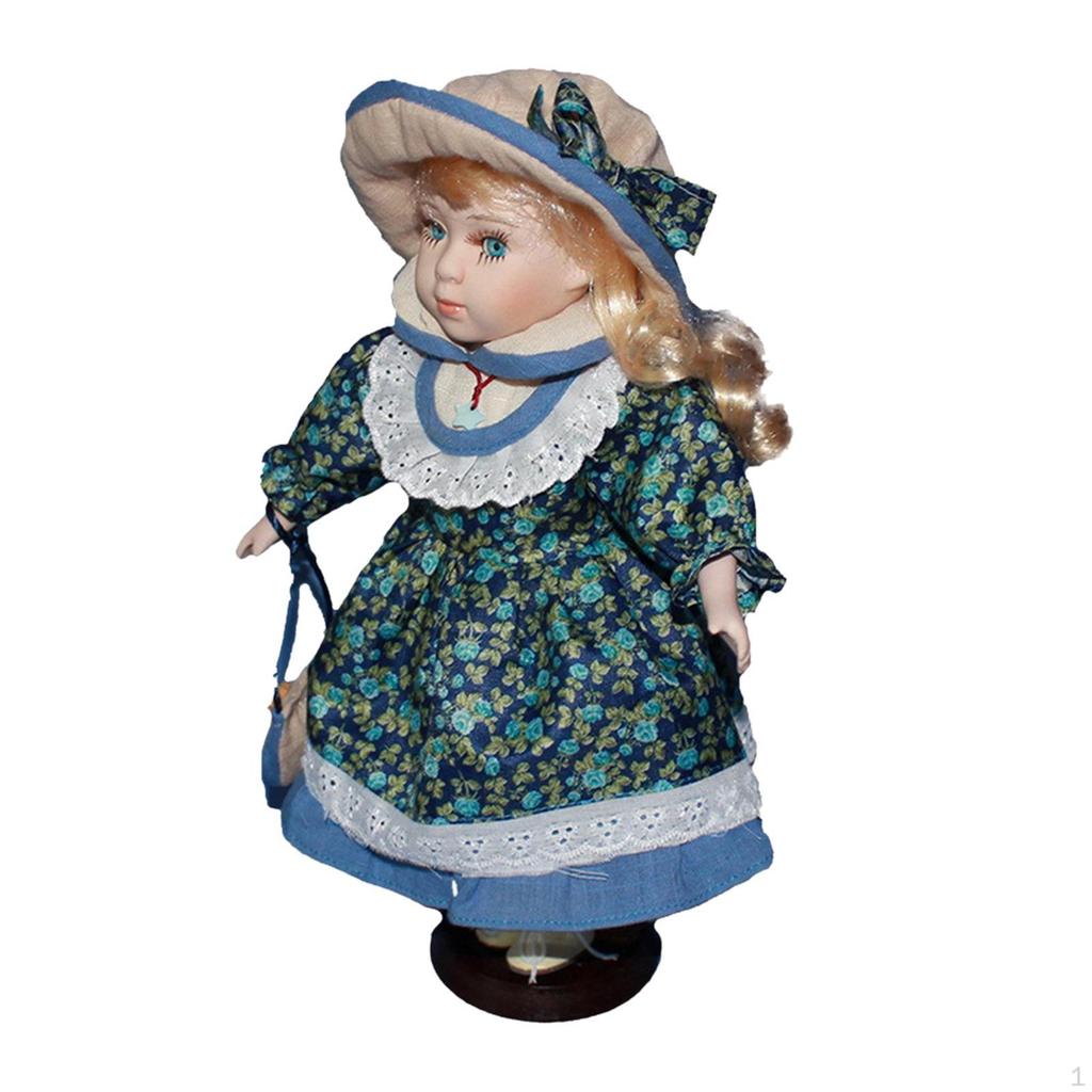 Миниатюрные фарфоровые фигурки 11,81 дюйма, вьющиеся волосы, элегантная керамическая кукла, модель людей, стоящая девушка