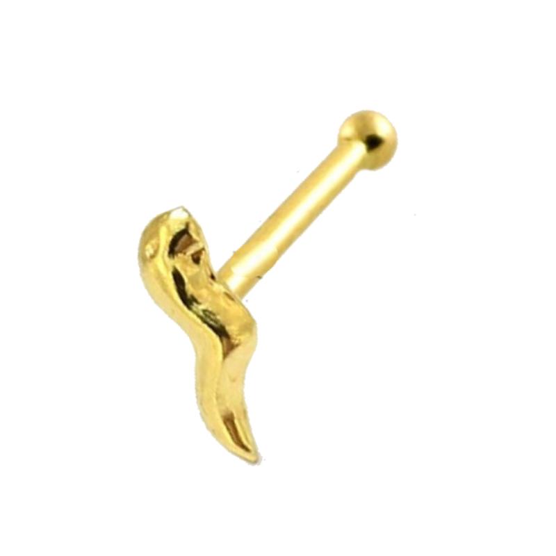 KODY PIERCING Ювелирные изделия для пирсинга из 9-каратного золота, булавка для носа со спермой - качественный пирсинг