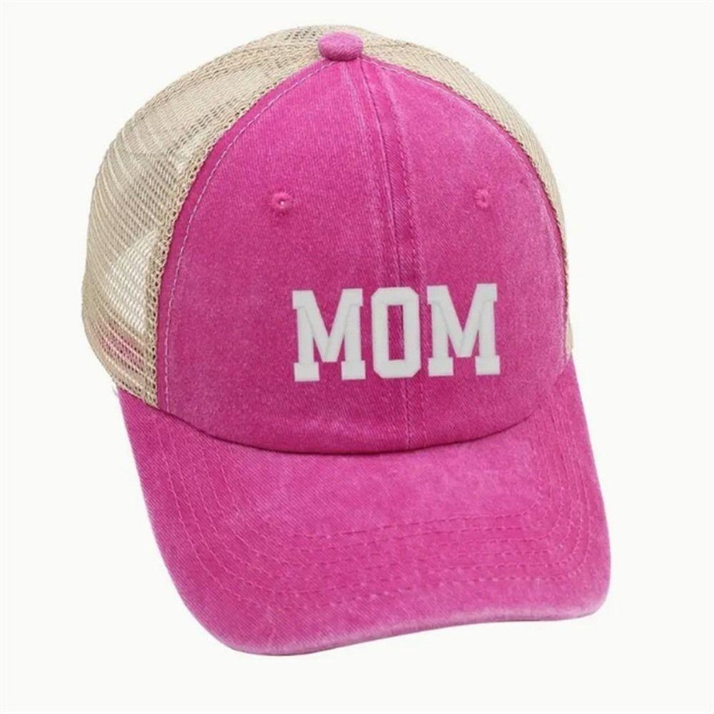 Visors DAD MOM Baseball Hats Mesh Net Sunscreen Hats Washed Distressed Faded Cap for Man Women