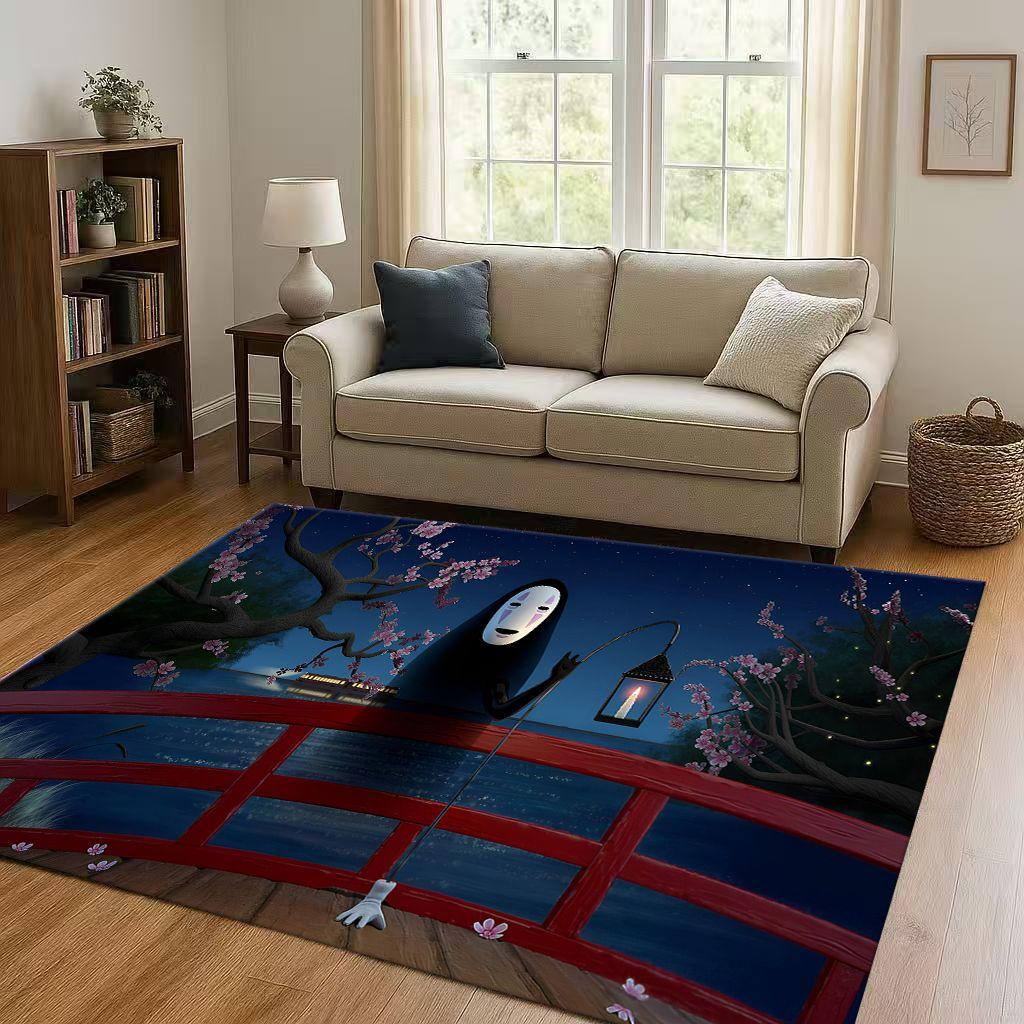 Классический мультфильм Унесенные призраками Лицо без лица Коврик для гостиной Нескользящий Мягкий ковер для спальни Детской комнаты Дивана,Домашний декор Придверный коврик