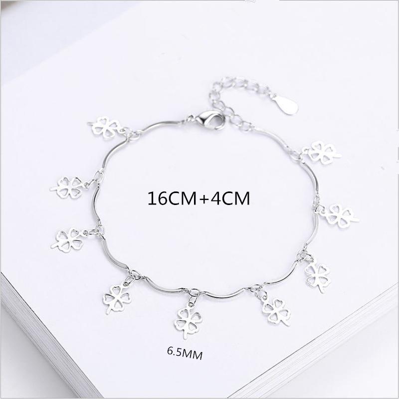 Высочайшее качество Серебро 925 Браслеты для Женщин Ювелирные Изделия Модный Браслет Клевер Женские Аксессуары Для Вечеринок Леди Любовник День Рождения