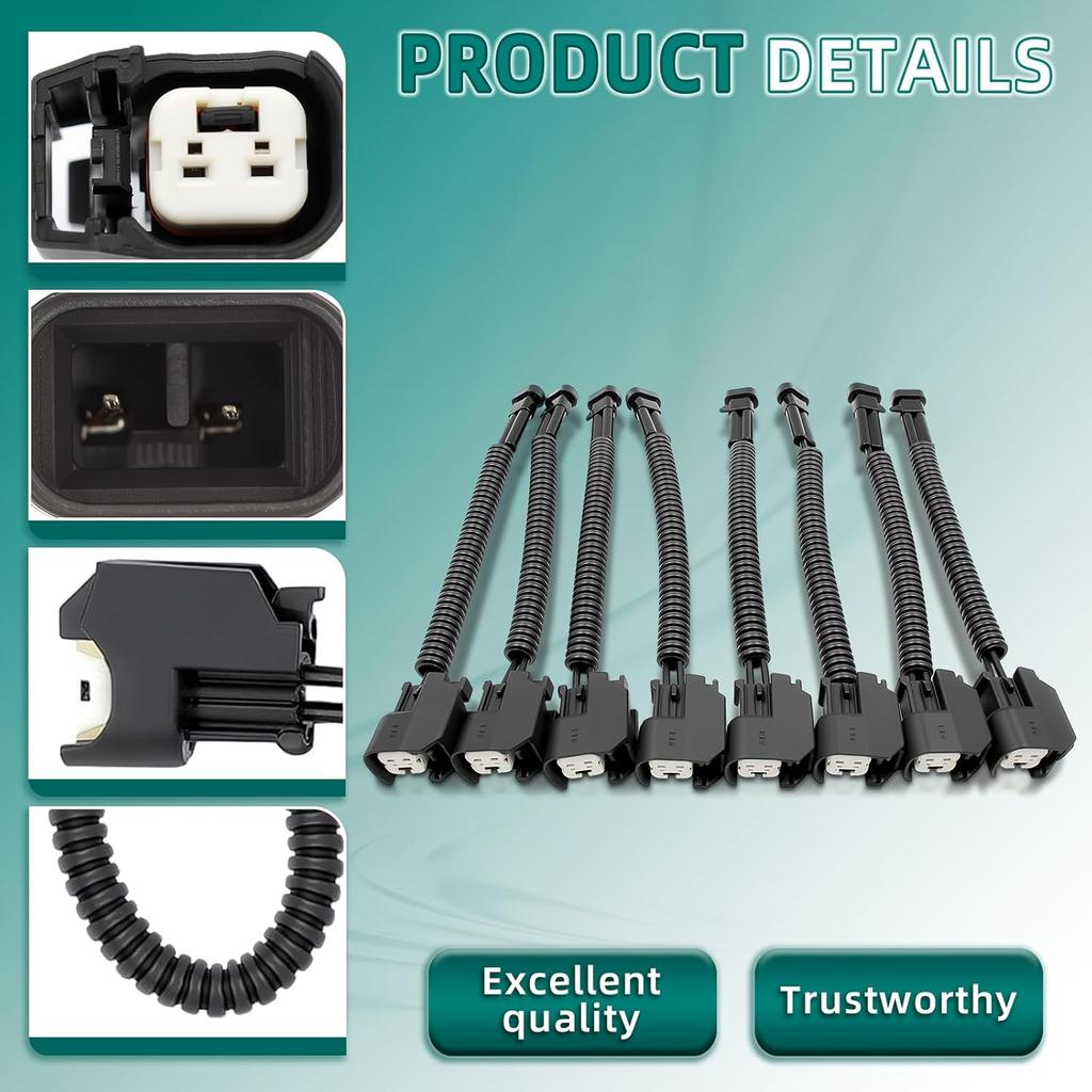 AUTOKAY Injector Adapters Compatible With LQ4 LQ9 4.8 5.3 6.0 Delphi Wire Harness To LS2 LS3 LS7 EV6