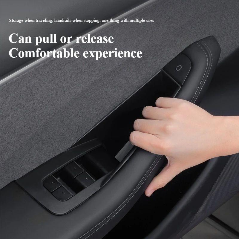For Tesla Model Y Juniper 2025 Model 3+ Highland Car Door Handle Storage Box Inner Handle All-inclusive Organizer Container Tray GV2
