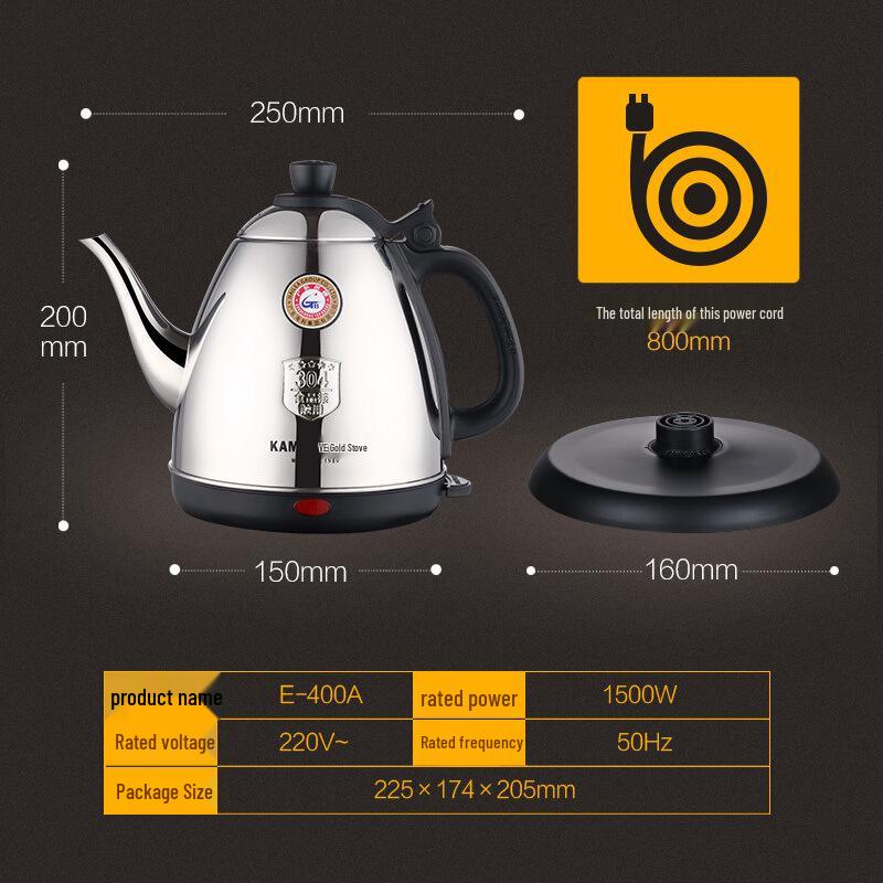 Электрический чайник Golden Stove E-400A, 1,2 л, из нержавеющей стали, чайник для чая, набор для чая