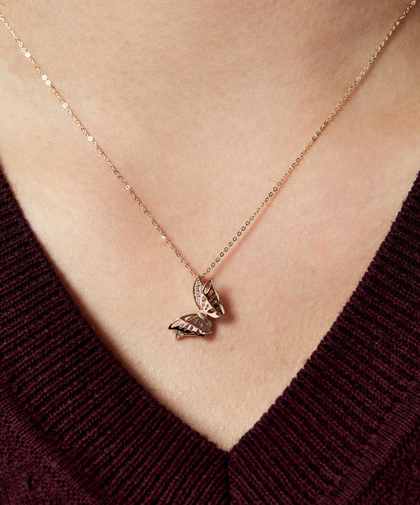 Helene Jewelry 14K Whisper Butterfly Chain Gold Necklace