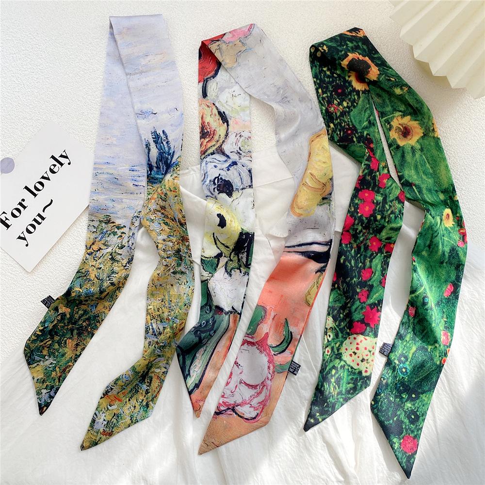 New Scarves Silk Scarves Women'S Spring And Autumn Season Long Decorative Professional Scarves Summer Thin Styles Paired With Shirts Stylish