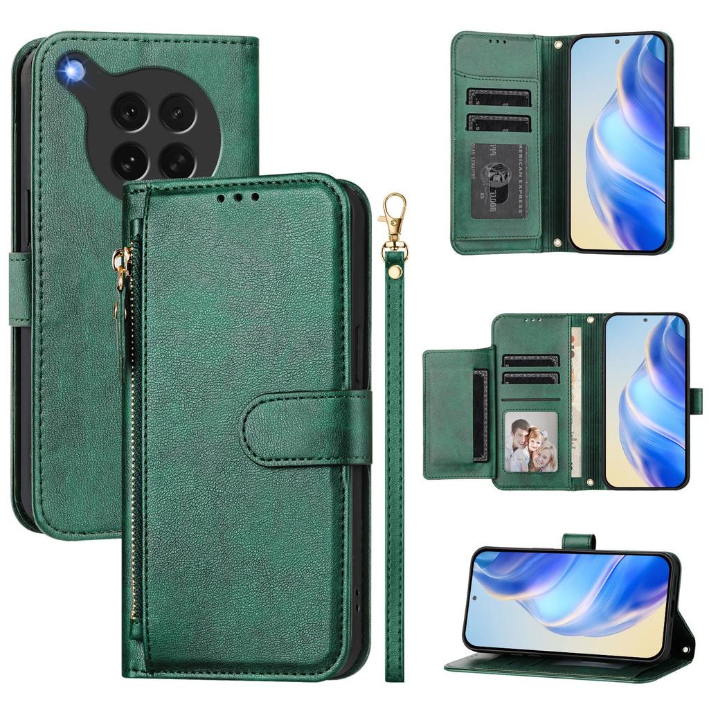 For Oppo Find X8s 5G Case Zipper Pocket Multiple Card Slots Leather Phone Cover