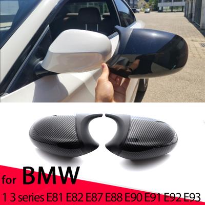 Черные боковые крышки зеркал с узором из углеродного волокна для BMW E81 E82 E87 E88 E90 E91 E92 E93 M Look Car