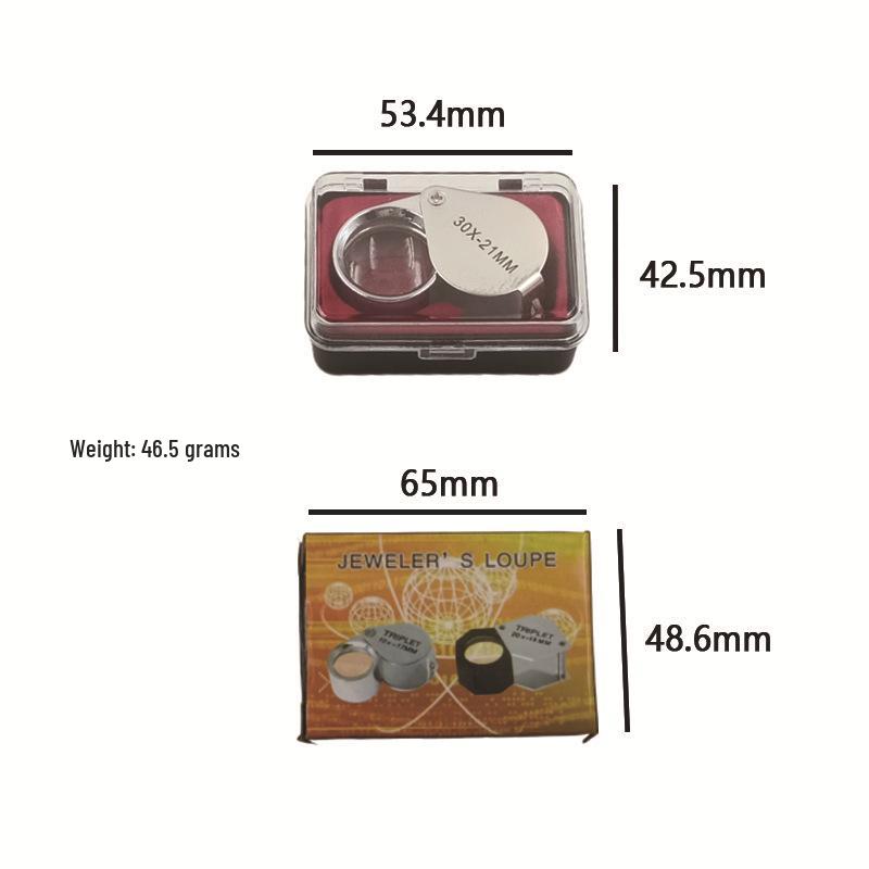 Портативная 30-кратная складная лупа для оценки ювелирных изделий и антиквариата
