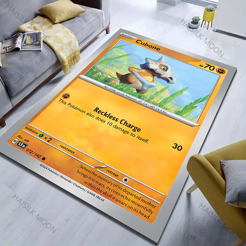 P-Pokemon Cubone Cartoon Printed Carpet Living Room Bedroom Bedside Floor Mat Balcony Garden Large Area Decor Rug Holiday Gifts