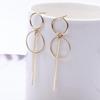 New Fashion Punk Simple Gold Long Tassel Pendant Size Circle Drop Earrings For Women Gifts Ear