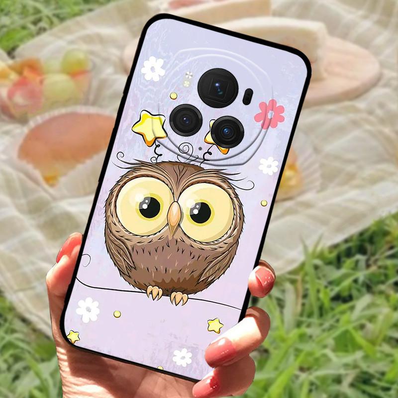 Чехол-бампер для Honor Magic6 Pro, силиконовый, мягкий, с рисунком под мрамор, черный, полный комплект защиты