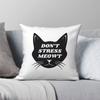 Don'T Stress Meowt Cat Head Square Pillowcase Polyester Linen Velvet Printed Zip Decor Sofa Seater Cushion Cover 45X45