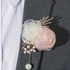 1 шт. Красивая роза с металлом, высококачественная бутоньерка для жениха, шафера, невесты, подружки невесты для свадебных вечеринок