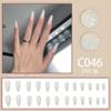 24 Pieces Solid Color Simple Nail Art, Advanced Sense Unloading White 24 Pieces Nude Black White Red Wearing Nail