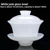Tianquan White Jade Porcelain Gaiwan Fat White Glass Tea Tureen Large Tea Making Bowl Chinese Kungfu Gaiwan Tea Set