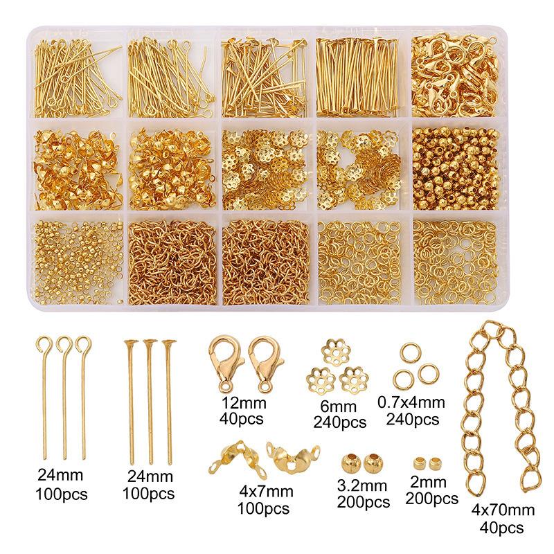 1260Pcs/Set Jewelry Making Starter Kit Earrings Necklace Findings Diy Beads Jewelry Accessoriessuitable For Adults And Beginners