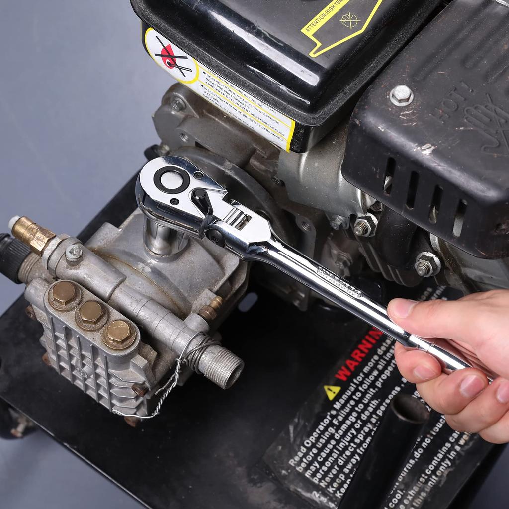 WORKPRO Ratchet Ratchet Socket Mm Oscillating 4 Level Easy Rotation Direction Quick Release Vanadium Steel 72 Gears Handle, Wrench, Wrench, 12.7